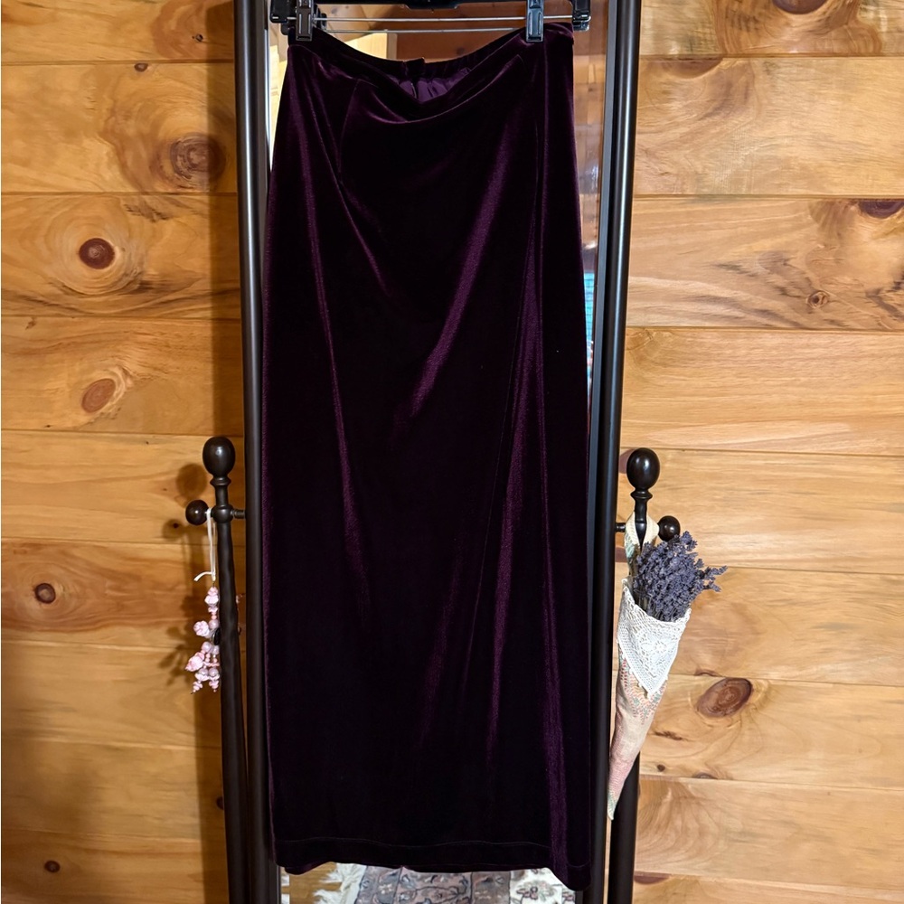 Nancy Bolen Elegant Purple Velvet Skirt